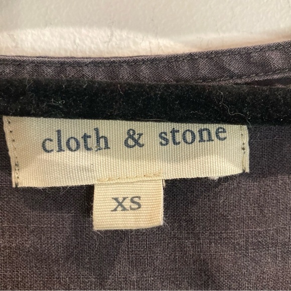 CLOTH & STONE  Sz XS Oversized Tunic Top 100% Lyocel Anthropologie Lace Up Neck - Picture 2 of 8